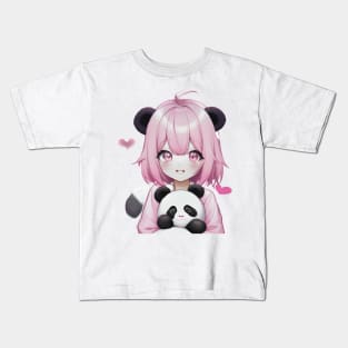 The girl and her Panda bears 2 Kids T-Shirt